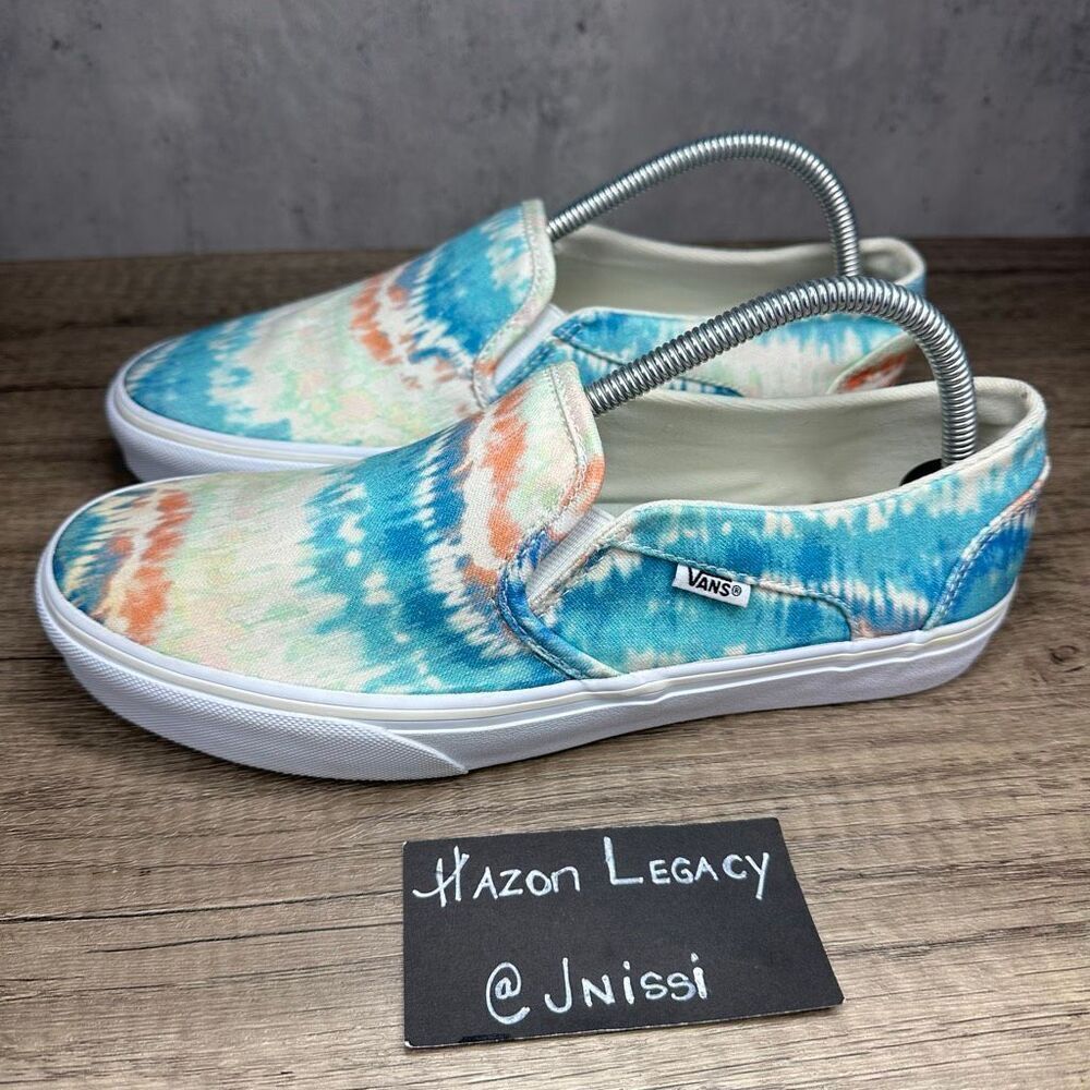 Vans~Women's~Asher Pastel Water‎ Colors Slip-On Sneakers~Size 10